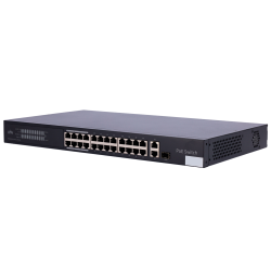 Uniview Switch PoE Cloud Gestionable - 24 PoE802.3af/at + 1 uplink RJ45 +1 uplink Combo - 24 RJ45 10/100Mbps + 1 SFP ...