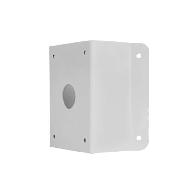 Soporte de esquina - Para cámaras UNIVIEW - Apto para uso en exterior - Color blanco - Pasador de cables