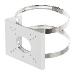 Soporte para mástiles - Para cámaras bullet - Apto para uso exterior - Rango diámetro 55~127 mm - Color blanco - Pasa...