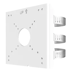 Soporte para mástiles - Para cámaras bullet - Apto para uso exterior - Rango diámetro 67~127 mm - Color blanco - Pasa...