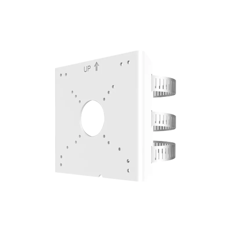 Soporte para mástiles - Para cámaras bullet - Apto para uso exterior - Rango diámetro 67~127 mm - Color blanco - Pasa...