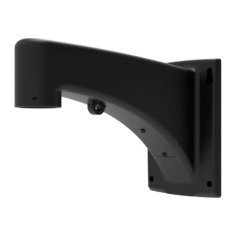 Soporte de pared - Para domos motorizados - Apto para uso en exterior - Color Negro - Pasador de cables
