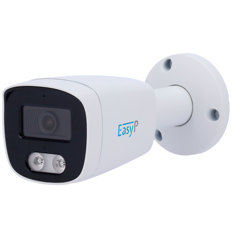 Cámara Bullet IP AI EASY-P - 4MP | Lente 2.8 mm - IR 25 m | Mic - Compatibilidad total con Uniview y Hikvision - Sopo...