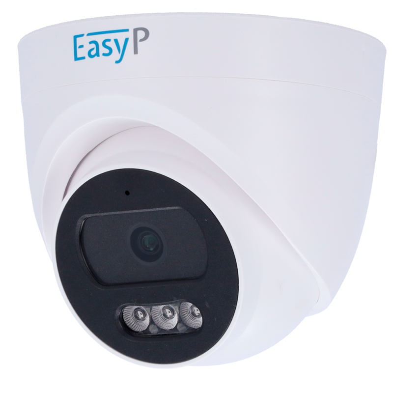 Cámara Turret IP EASY-P - 2MP | Lente 2.8 mm - IR 25 m | Mic - Compatibilidad total con Uniview y Hikvision - Soporta...