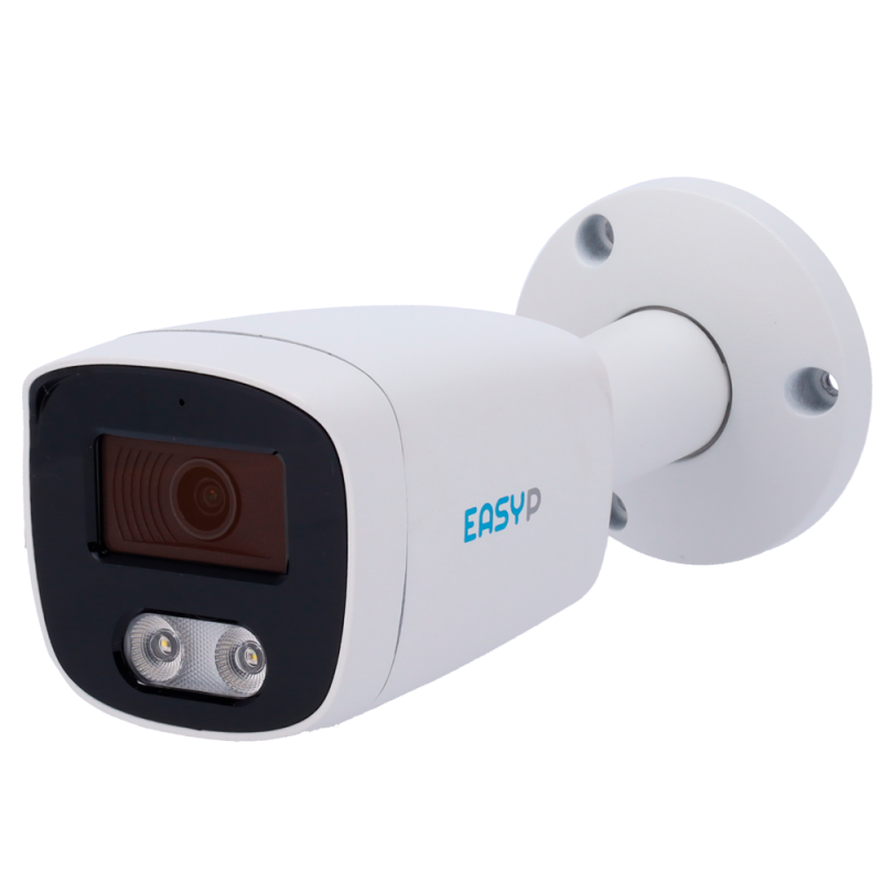 Cámara Bullet IP AI EASY-P - 5MP | Lente 2.8 mm - IR 40 m | Luz blanca 30 m | Mic - Compatibilidad total con Uniview ...