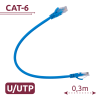 Cable UTP - Ethernet - Conectores RJ45 - Categoría 6 - 0,3 m - Color azul