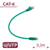 Cable UTP - Ethernet - Conectores RJ45 - Categoría 6 - 0,3 m - Color verde