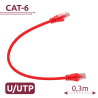 Cable UTP - Ethernet - Conectores RJ45 - Categoría 6 - 0,3 m - Color rojo