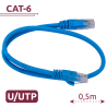 Cable UTP - Ethernet - Conectores RJ45 - Categoría 6 - 0,5 m - Color azul