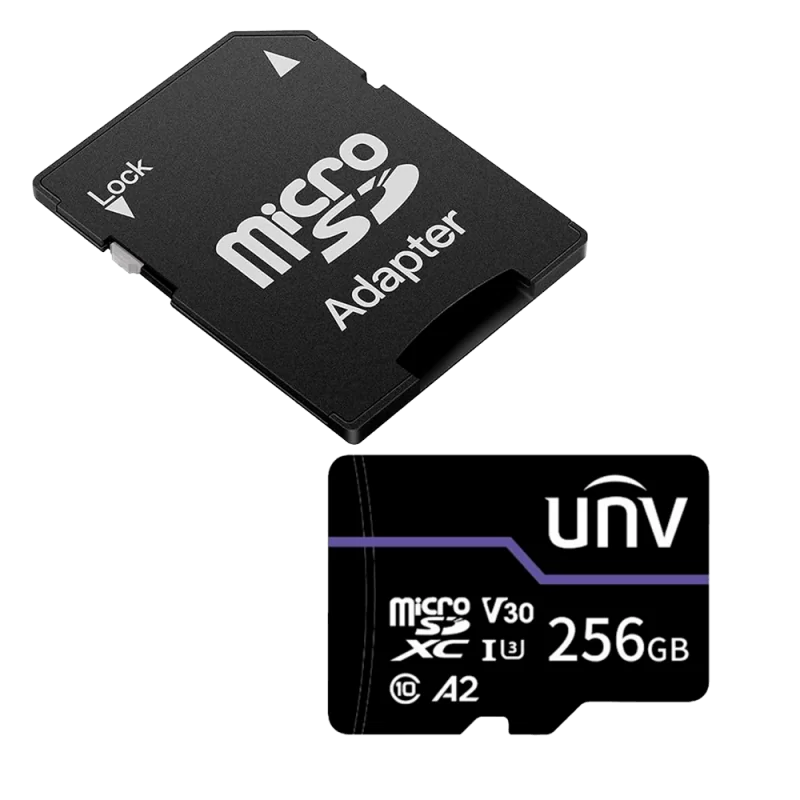 Tarjeta de memoria con adaptador Uniview - microSD | Capacidad 256 GB - Clase 10 | Velocidad escritura 71 MB/s - Hast...