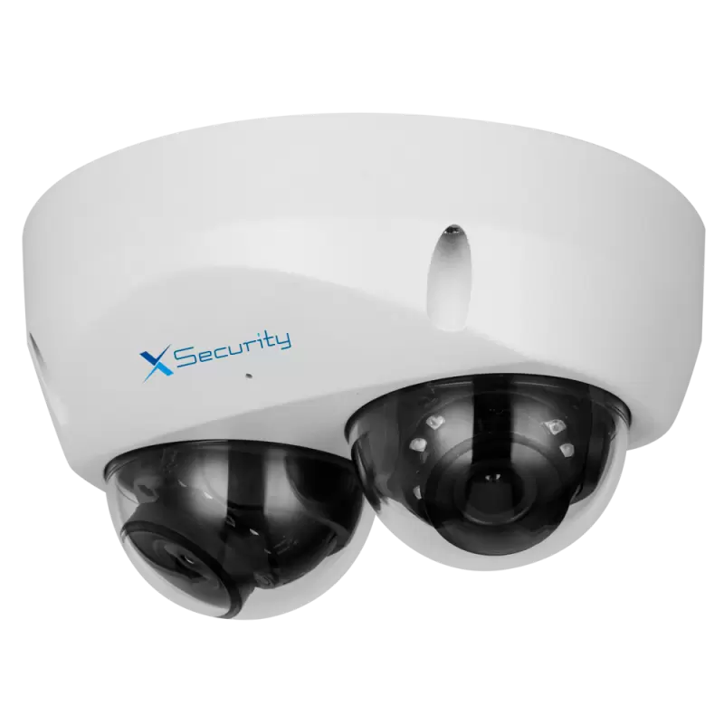 X-Security Cámara IP Domo dual - 2x 4 Megapíxel (2560x1440) - Lente fija 2.8mm - WDR 120dB | Dual Light(IR 60m y Luz...