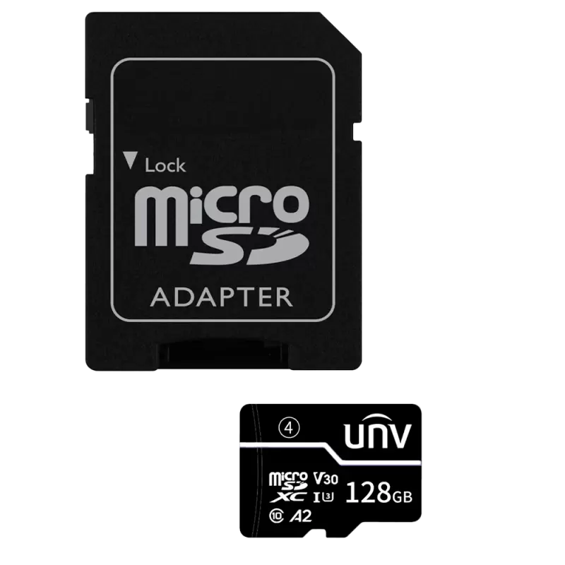 Tarjeta de memoria con adaptador Uniview - microSD | Capacidad 128 GB - Clase 10 | Velocidad escritura 35 MB/s - Hast...