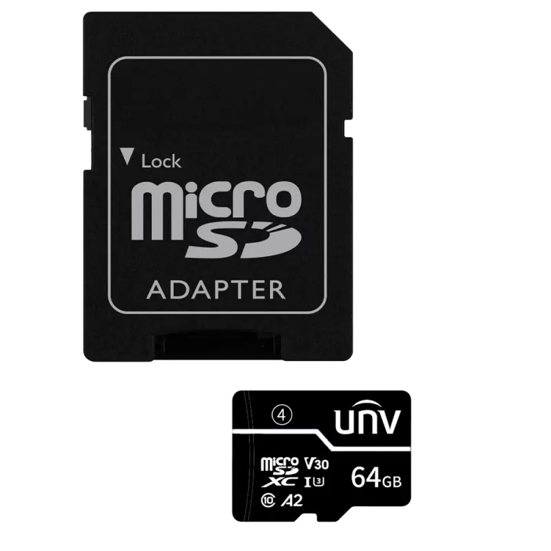 Tarjeta de memoria con adaptador Uniview - microSD | Capacidad 64 GB - Clase 10 | Velocidad escritura 35 MB/s - Hasta...