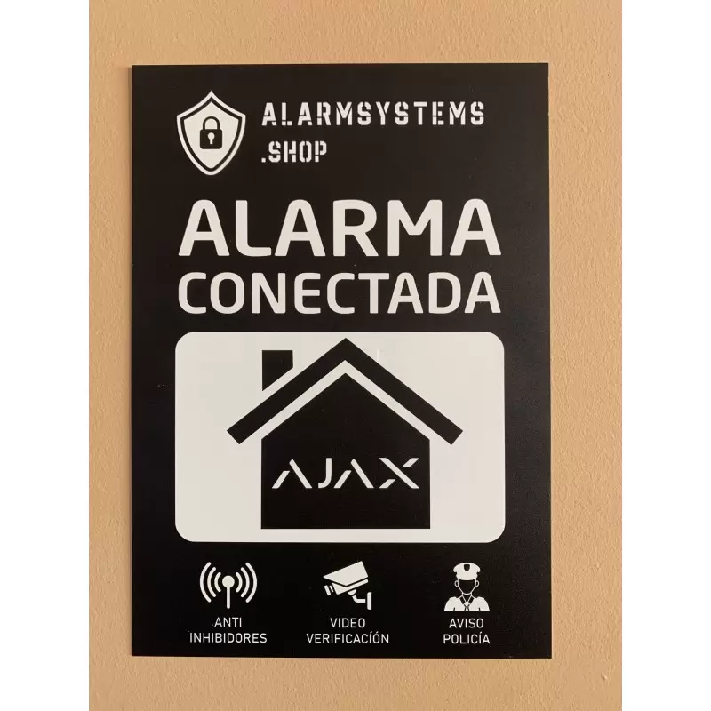 Cartel pvc alarma conectada AlarmSystems A4