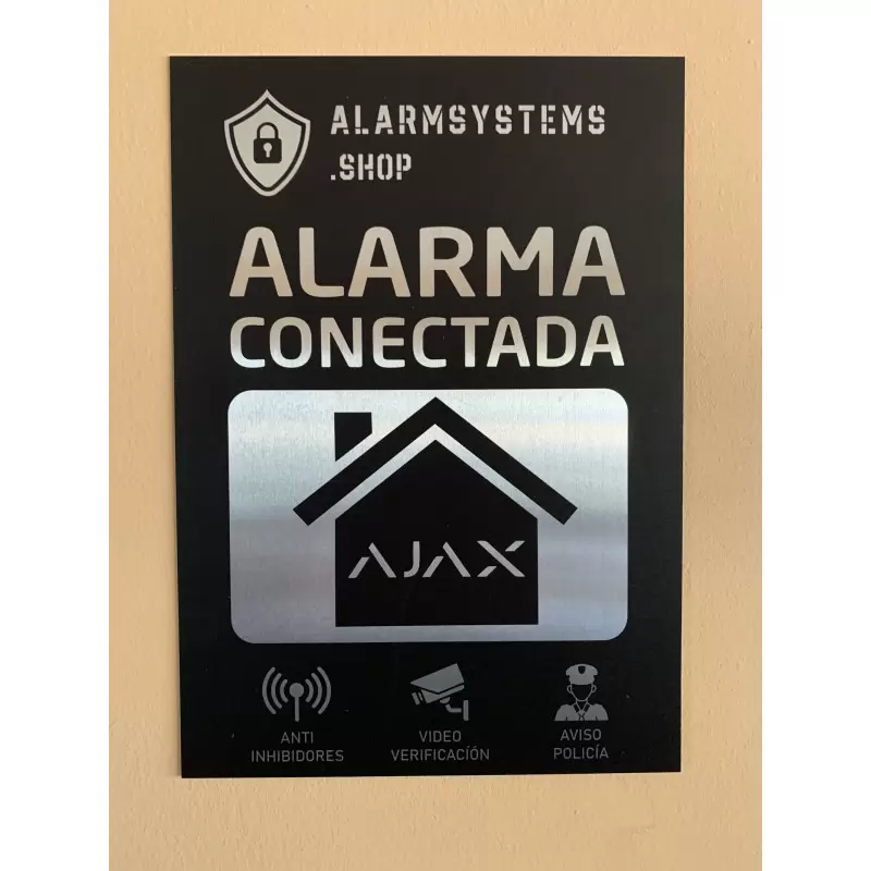 Cartel aluminio alarma conectada AlarmSystems A4