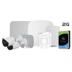 Kit Alarma Ajax + Videovigilancia Dahua por: Hub 2 2G + KeyPad + MotionProtect + HomeSiren + NVR + 2 cam 2MP + 1HD 1Tb