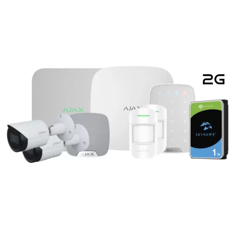 Ajax Alarm Kit + Dahua Videoüberwachung durch: Hub 2 2G + KeyPad + MotionProtect + HomeSiren + NVR + 2 Cam 2MP + 1HD 1Tb