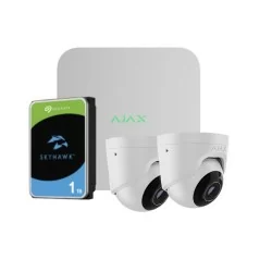 Ajax Video Surveillance Kit - 1 Nvr 8ch Ajax + 2 Ajax TurretCam 5MP 2.8mm + 1 HD 1Tb Cameras