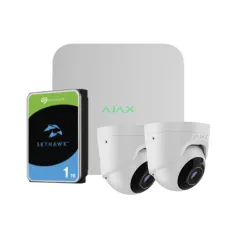 Ajax Video Surveillance Kit - 1 Nvr 8ch Ajax + 2 Ajax TurretCam 8MP 2.8mm + 1 HD 1Tb Cameras