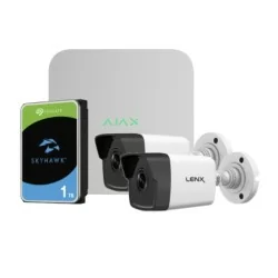 Ajax Video Surveillance Kit - Lenx - 1 Nvr 8ch Ajax + 2 Lenx 2MP 2.8mm Cameras + 1 HD 1Tb