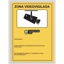 GDPR video surveillance zone sign Personalized
