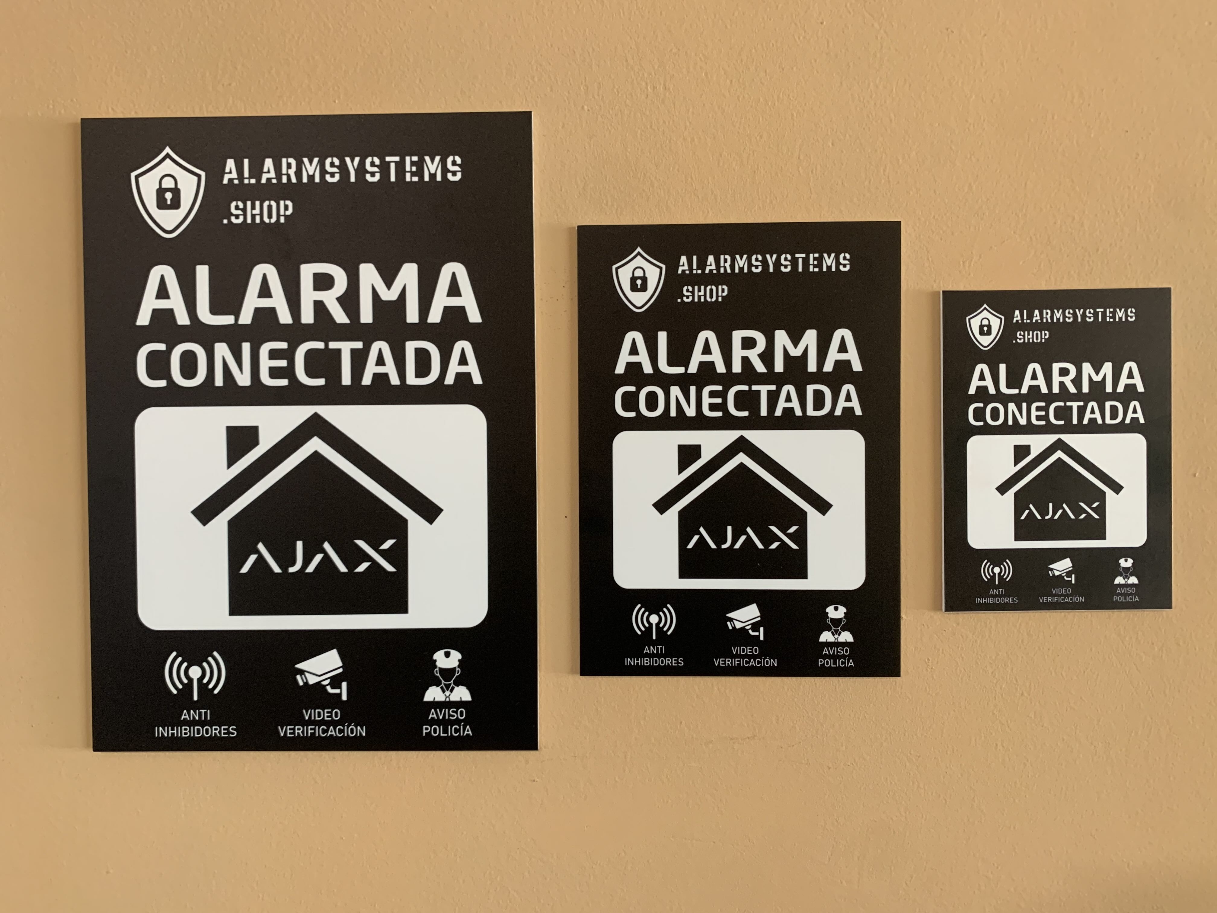 Carteles disuasorios para la alarma ajax